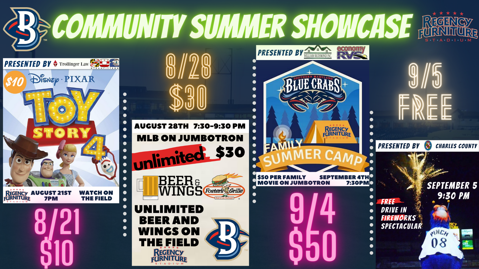 Blue Crabs Announce More Community Summer Showcase Events